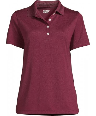 Women's Short Sleeve Solid Active Polo Burgundy $18.98 Shirts