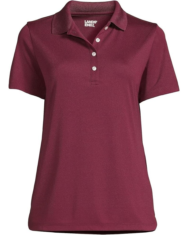 Women's Short Sleeve Solid Active Polo Burgundy $18.98 Shirts