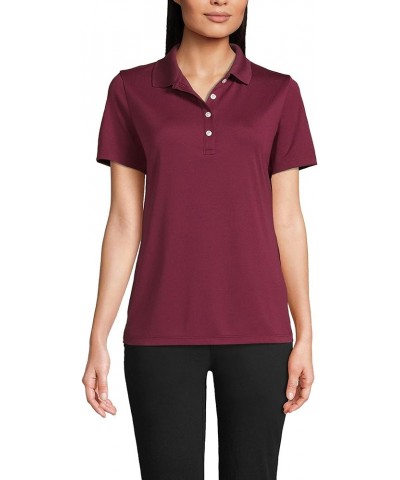 Women's Short Sleeve Solid Active Polo Burgundy $18.98 Shirts