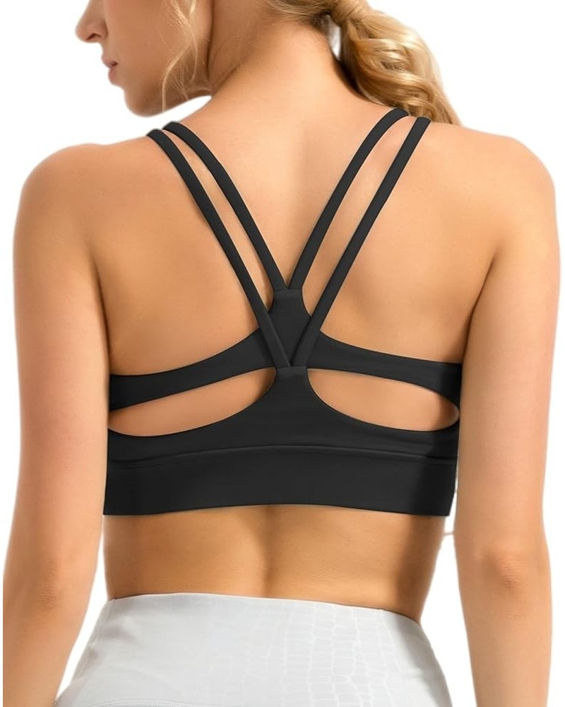 Padded Sports Bras for Women, Longline Cropped Tank Top Fitness Running Yoga Workout Crop Tops 9 Black $11.19 Lingerie