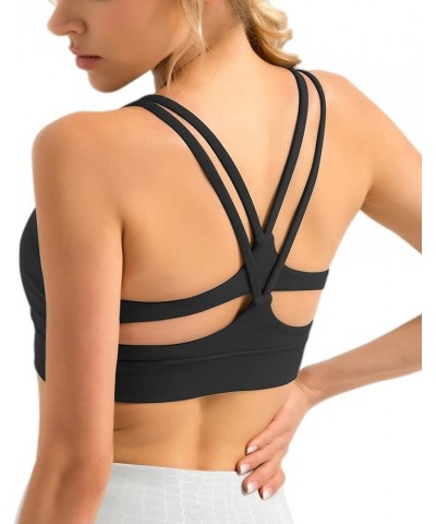 Padded Sports Bras for Women, Longline Cropped Tank Top Fitness Running Yoga Workout Crop Tops 9 Black $11.19 Lingerie