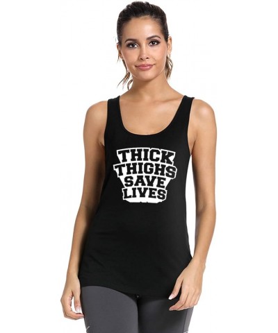 Workout Tank Tops for Women-Womens Funny Saying Fitness Gym Racerback Sleeveless Shirts Black $9.84 Activewear