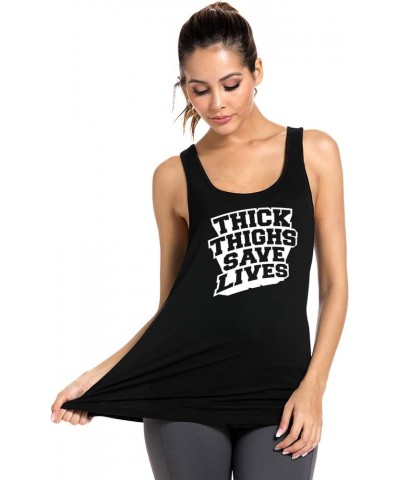 Workout Tank Tops for Women-Womens Funny Saying Fitness Gym Racerback Sleeveless Shirts Black $9.84 Activewear