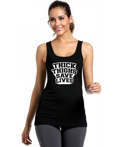 Workout Tank Tops for Women-Womens Funny Saying Fitness Gym Racerback Sleeveless Shirts Black $9.84 Activewear