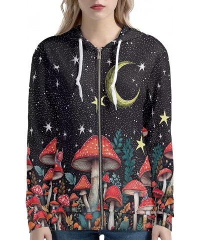 Girly Zip Up Jackets for Women S-5XL Hoodies and Sweatshirts Fall Spring Hooded Pullover Streetwear Galaxy Mushroom $21.05 Ho...