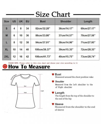 Tops for Women Casual Elegant Sexy Summer Gradient Print Women's Blouses Loose Comfort V Neck Short Sleeve T Shirts M08-blue ...