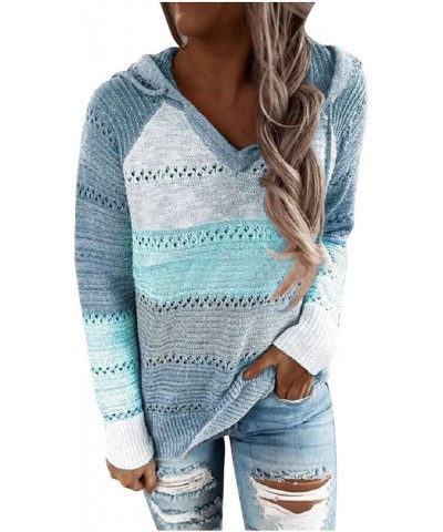 Hoodies For Women Casual Long Sleeve Solid Sweatshirt Plus Size Pullover Sweaters With Pockets Fashion Hooded Tops 4-sky Blue...