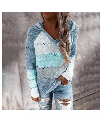 Hoodies For Women Casual Long Sleeve Solid Sweatshirt Plus Size Pullover Sweaters With Pockets Fashion Hooded Tops 4-sky Blue...