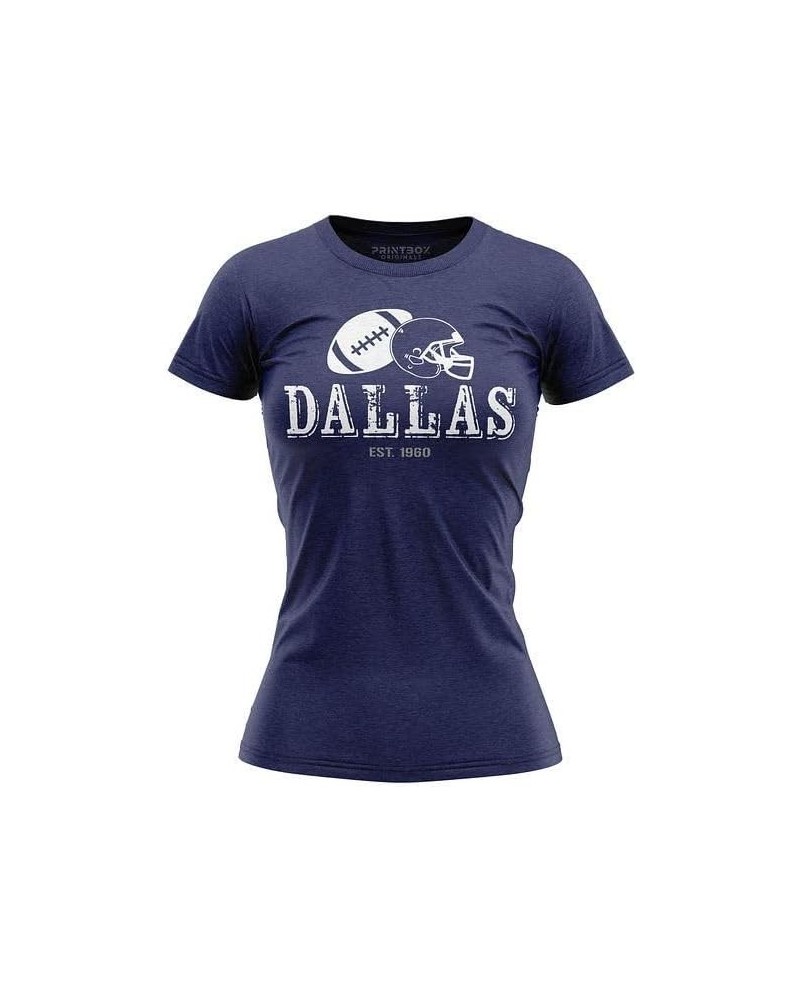 Dallas Football Shirt for Women, 1960 Distressed Fans Gameday Apparel, Classic Crewneck T-Shirt Navy Blue $10.98 T-Shirts