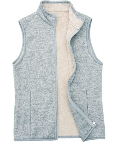 Women's Zip Up Sweater Fleece Vest, Sherpa Lined Windproof Warm Vest with Pocket Ash $16.28 Vests