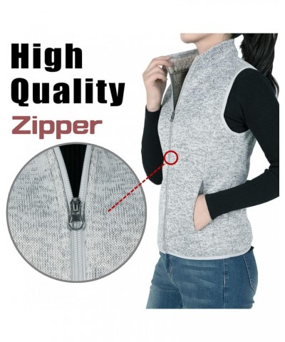 Women's Zip Up Sweater Fleece Vest, Sherpa Lined Windproof Warm Vest with Pocket Ash $16.28 Vests