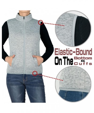 Women's Zip Up Sweater Fleece Vest, Sherpa Lined Windproof Warm Vest with Pocket Ash $16.28 Vests