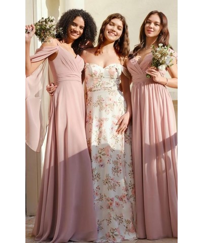 Women's Ruffles Bridesmaid Dresses with Slit Long V Neck Formal Party Dress with Pockets KO009 Gray $29.14 Dresses