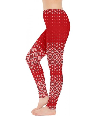 Womens Stretchy Tights Christmas Xmas Snowman Santa Penguins Snowflakes Winter Leggings, XS-5XL Red Sweater $12.40 Leggings