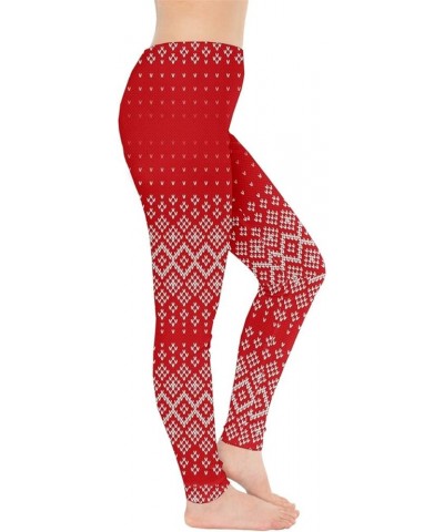 Womens Stretchy Tights Christmas Xmas Snowman Santa Penguins Snowflakes Winter Leggings, XS-5XL Red Sweater $12.40 Leggings