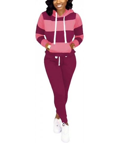 Two Piece Outfits For Women Jogging Suits Casual 3136 Fuchsia Bright Pink $26.39 Activewear