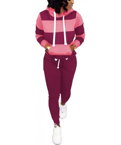 Two Piece Outfits For Women Jogging Suits Casual 3136 Fuchsia Bright Pink $26.39 Activewear