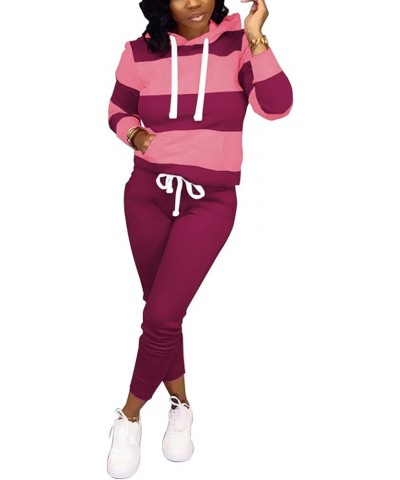 Two Piece Outfits For Women Jogging Suits Casual 3136 Fuchsia Bright Pink $26.39 Activewear