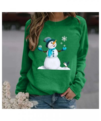 Christmas Shirts for Women Fall Winter Casual Crewneck Sweatshirt Cute Graphic Long Sleeve Oversized Pullover Top J-green $14...