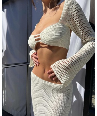 Women Spaghetti Strap Cut Out Maxi Dress Sleeveless Hollow Out Knitted Bodycon Dresses Beachwear Dd-beige $15.33 Dresses