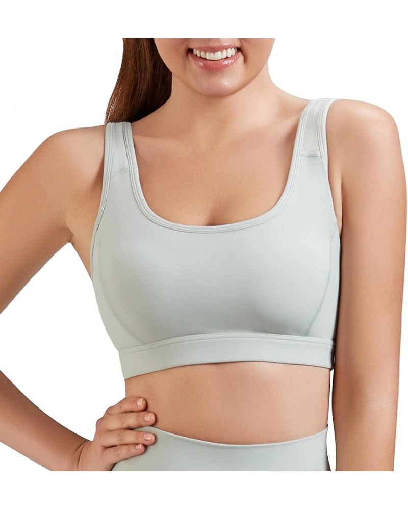 Women's Strappy Sports Bra Full Coverage Criss Cross Back Yoga Bra Padded Workout Sports Bras Mint Green $11.39 Lingerie