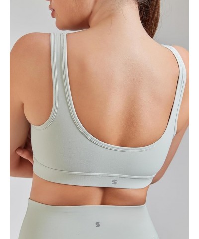 Women's Strappy Sports Bra Full Coverage Criss Cross Back Yoga Bra Padded Workout Sports Bras Mint Green $11.39 Lingerie