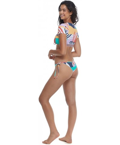 Women's Tiki Tie Side Cheeky Bikini Bottom Swimsuit Haleiwa Abstract $16.74 Swimsuits