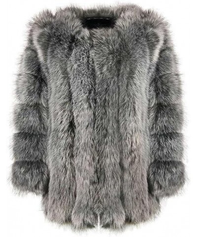 Women's Collar Warm Coat Winter Thickened Long Sleeve Faux Fur Coat 3XL-bust 108cm Black White Tip $64.07 Coats