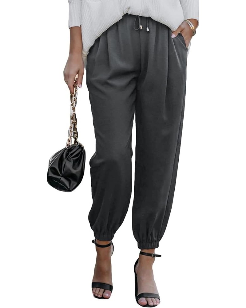 Women's 2023 Soft Casual Loose Drawstring Elastic High Waisted Joggers Pants with Pockets Gray 2 $21.03 Pants