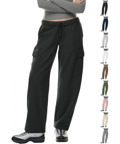 Sweatpants for Women Casual Fleece Lined Joggers High Waisted Solid Color Athletic Jogger Pants with Pockets F021- Black $7.7...