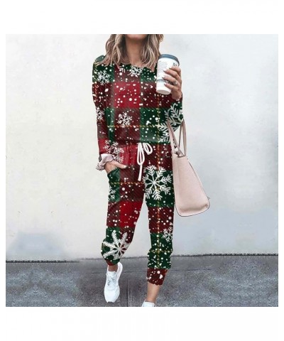 Women Two Piece Outfits 2023 Fall Long Sleeve Pullover Sweatshirt Jogger Pants Workout Tracksuit Set 2-ahbbcc1500-red-d $10.4...