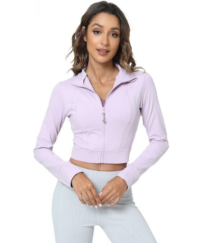 Womens Cropped Zip Up Hoodie Slim Fit Hooded Workout Athletic Jackets 6 Fair Orchid $17.15 Jackets