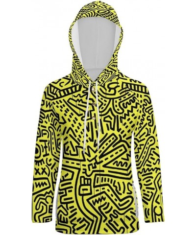 Womens Keith-Haring Button Tops Long Sleeve Hoodie Pullover Blouses Sweatshirt Style-6 $21.99 Hoodies & Sweatshirts