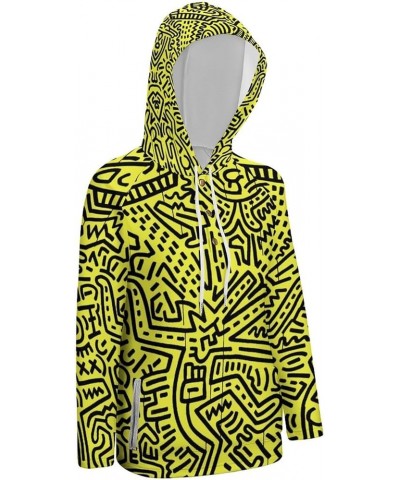 Womens Keith-Haring Button Tops Long Sleeve Hoodie Pullover Blouses Sweatshirt Style-6 $21.99 Hoodies & Sweatshirts