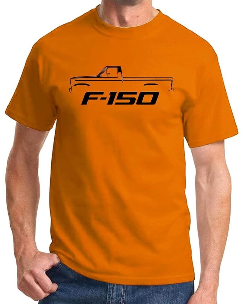 1980-86 Ford F150 Pickup Truck Classic Outline Design Print Tshirt Orange $12.93 T-Shirts