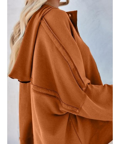 Women's V Neck Button Down Long Sleeve Crop Hoodies Loose Pullover Hooded Sweatshirts Tops Orange $20.58 Hoodies & Sweatshirts