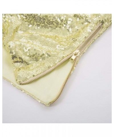 Women's Sleeveless Sparkle Sequin Tops V-Neck Cami Sexy Club Tank Top Tender Yellow $23.77 Tanks