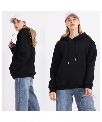 Women Winter Hoodies Zip Up Fleece Sherpa Lined Warm Sweatshirts Jacket Pullover Hooded Black $10.49 Jackets