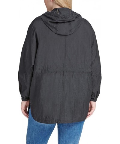 Women's Lightweight Hooded Cinch Waist Windbreaker (Standard & Plus Size) Black $29.44 Jackets