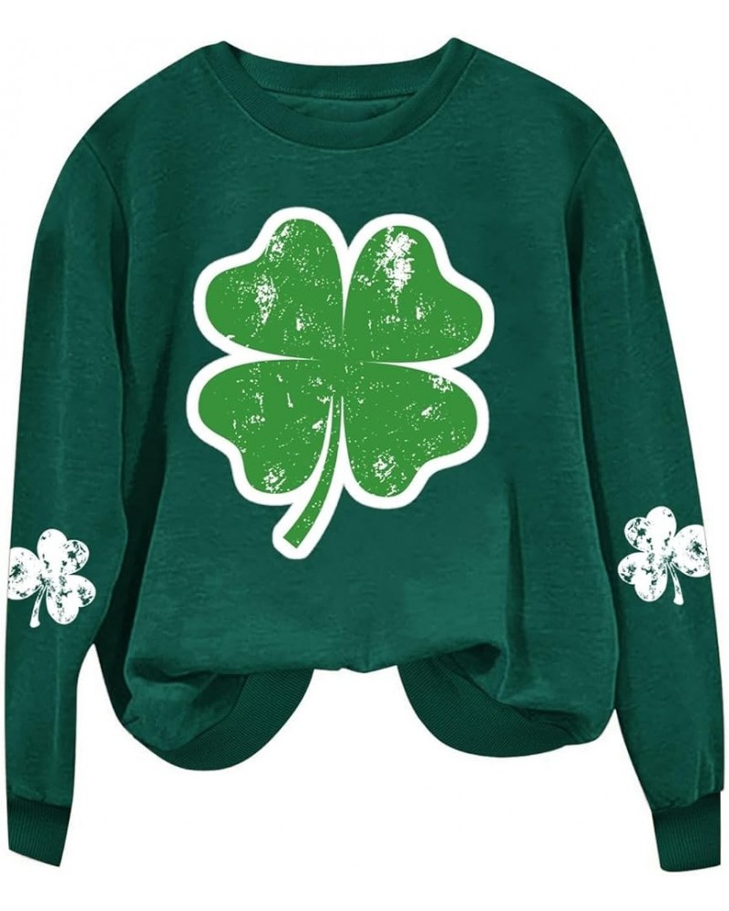 St Patricks Day Shirts for Women 2024 Long Sleeve Crewneck Sweatshirts Lucky Irish Shamrock Cute Holiday Tops Pullover A9gree...