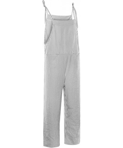 Jumpsuits for Women Dressy Women's Loose Sleeveless Rompers Casual Long Bib Pants Wide Leg Overalls with Pockets Z5-grey $2.6...