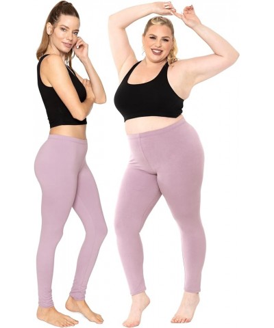 Women's Plus Size Knee & Full Length Leggings | X-Large - 7X Full Length Orchid Purple $11.19 Leggings