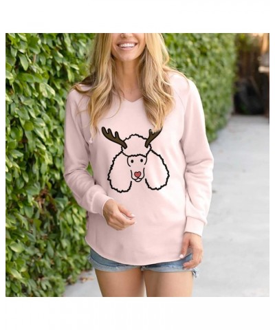 Red Nose Reindeer Christmas Poodle - Women's Cali Wave Hooded Sweatshirt Dusty Rose $31.89 Hoodies & Sweatshirts