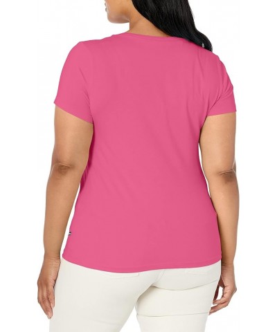 Women's Easy Comfort V-Neck Supersoft Stretch Cotton T-Shirt Magenta $11.71 T-Shirts