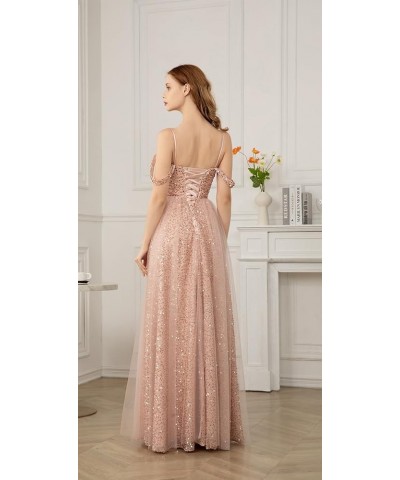 Off Shoulder Sequin Prom Dresses Long Glitter Tulle Wedding Party Dress Formal Ball Gown for Women Burnt Orange $35.87 Dresses