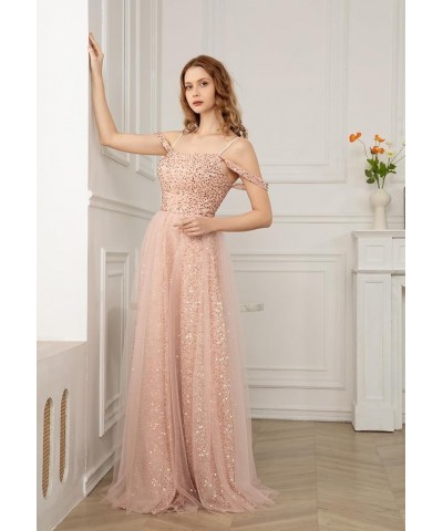 Off Shoulder Sequin Prom Dresses Long Glitter Tulle Wedding Party Dress Formal Ball Gown for Women Burnt Orange $35.87 Dresses