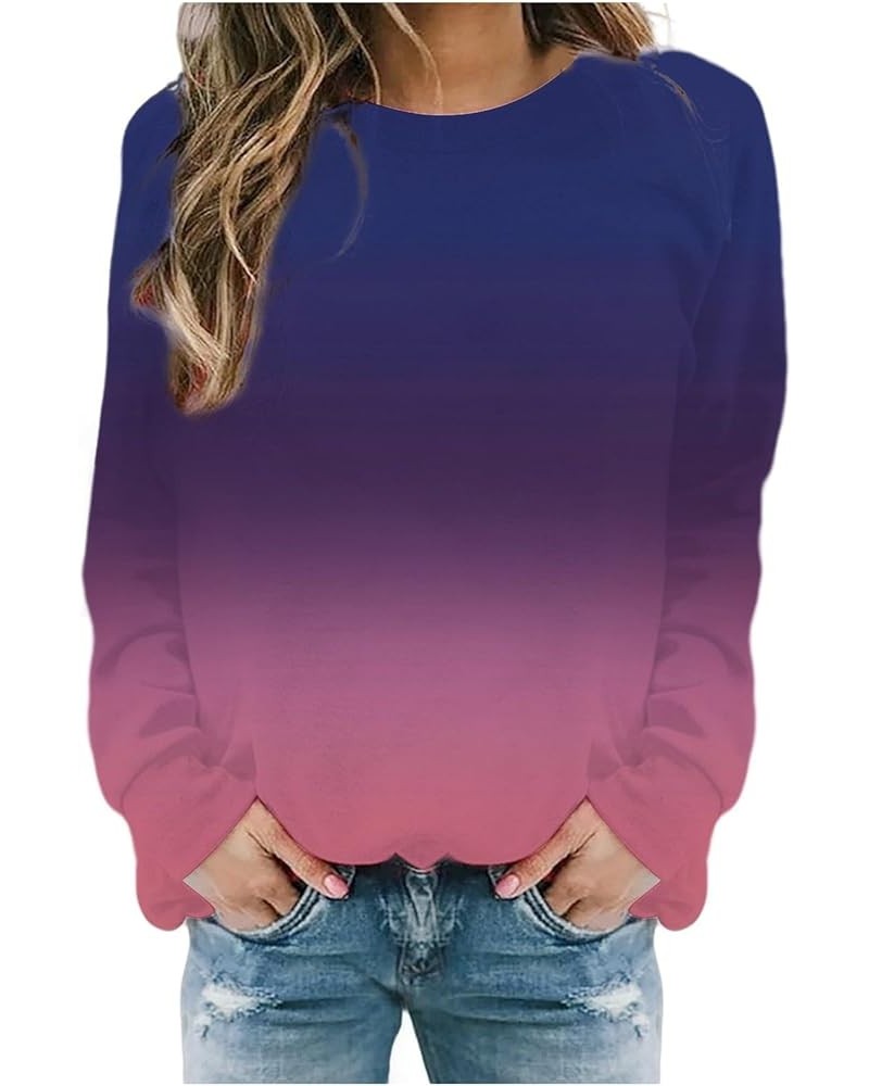 Lightweight Sweatshirt,Womens 2023 Fall Long Sleeve T-Shirts Casual Tunic Tops for Leggings Loose Soft Blouses Purple-a $9.86...