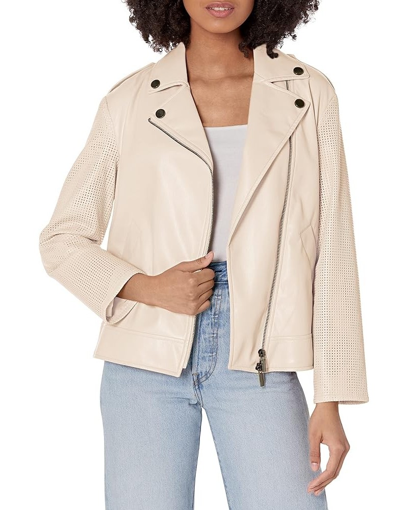 Women's Soft Eco Leather Biker Jacket Aura $23.65 Coats