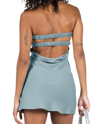 Women Y2K Going Out Mini Dress Sexy Lace Satin Bodycon Dresses Low Cut Backless A line Short Party Club Cami Dress H Green $9...