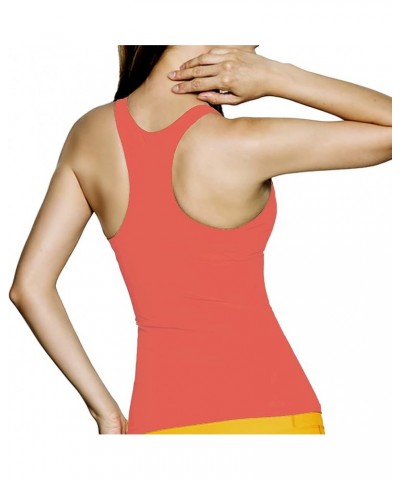 Women UPF50+ Tankini Bathing Swimsuits Sleeveless Tank Bra Top Swim Rash Guard (TTY-RTBXY) Y_coral $12.13 Swimsuits